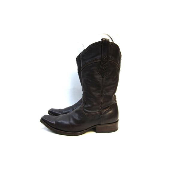 Cuadra Mens Size 9.5 D Brown Leather Buck Stitch Cowboy Western Boots main image 12